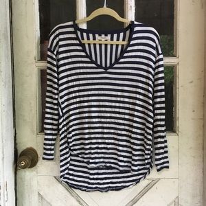 Madewell long sleeve stripe split side top